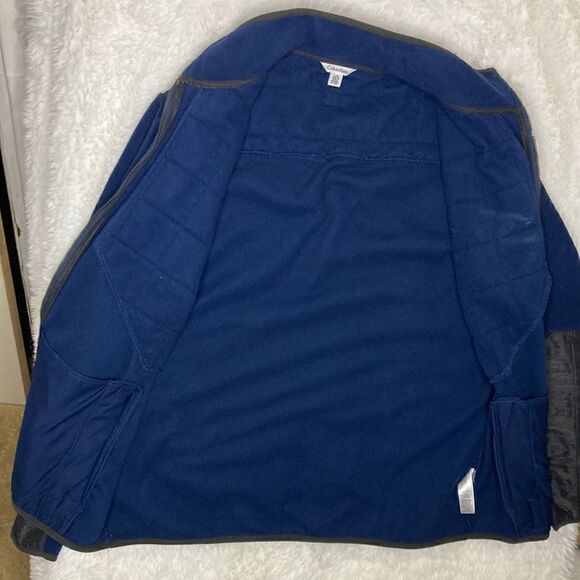 CALVIN KLEIN CK LOGO FULL ZIP  BLACK NAVY FLEECE JACKET Large - Picture 7 of 10